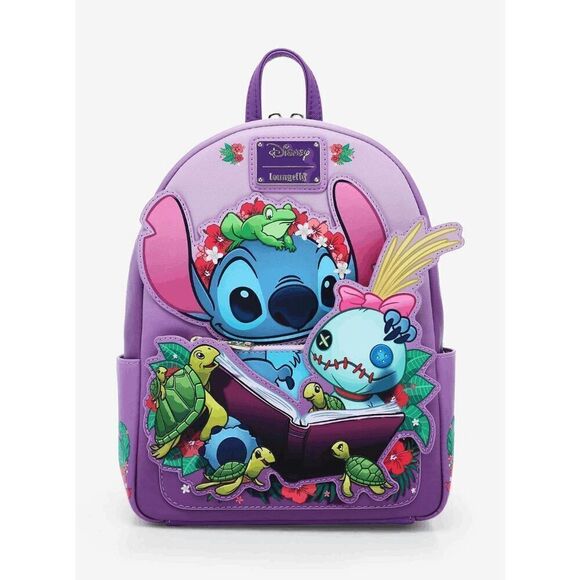 Loungefly Disney Lilo & Stitch Scrump Reading Mini Backpack - Picture 1 of 4